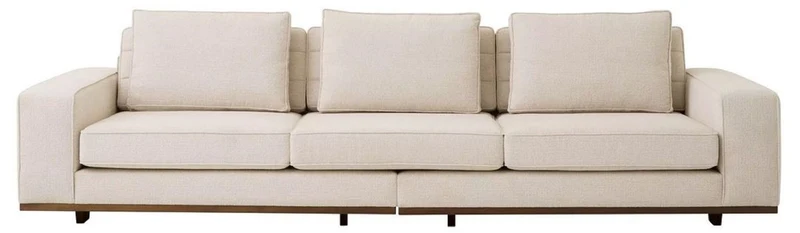 Casa Padrino Luxus Sofa Beige / Braun 286 x 110 x H. 80 cm - Wohnzimmer Sofa mit Kissen - Wohnzimmer Möbel - Luxus Möbel - Wohnzimmer Einrichtung - Luxus Einrichtung - Luxus Qualität
