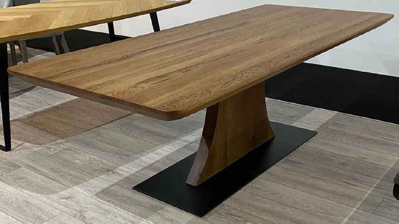 Casa Padrino Luxus Esstisch Braun / Schwarz 240 x 100 x H. 77 cm - Rechteckiger rustikaler Massivholz Küchentisch - Rustikale Möbel - Esszimmer Möbel - Luxus Möbel - Luxus Einrichtung