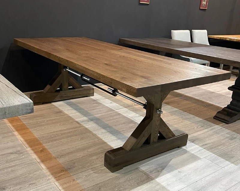 Casa Padrino Landhausstil Esstisch Braun 240 x 100 x H. 77 cm - Rustikaler Massivholz Küchentisch - Rustikale Massivholz Esszimmer Möbel - Landhausstil Esszimmer Möbel
