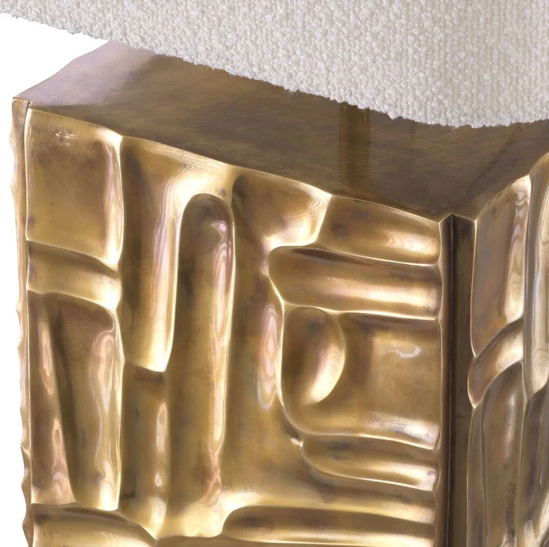 Casa Padrino Luxus Tischleuchte Vintage Messing / Creme 35 x 35 x H. 62 cm - Schreibtischleuchte mit quadratischem Samt Lampenschirm - Luxus Tischleuchten - Luxus Schreibtischleuchten