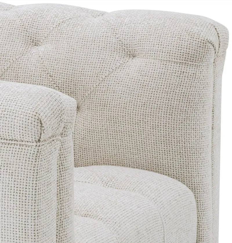 Casa Padrino Luxus Chesterfield Sessel mit Kissen Weiß / Rotguss 103 x 97 x H. 75 cm - Wohnzimmer Sessel - Hotel Sessel - Wohnzimmer Möbel - Chesterfield Möbel - Luxus Möbel - Luxus Einrichtung