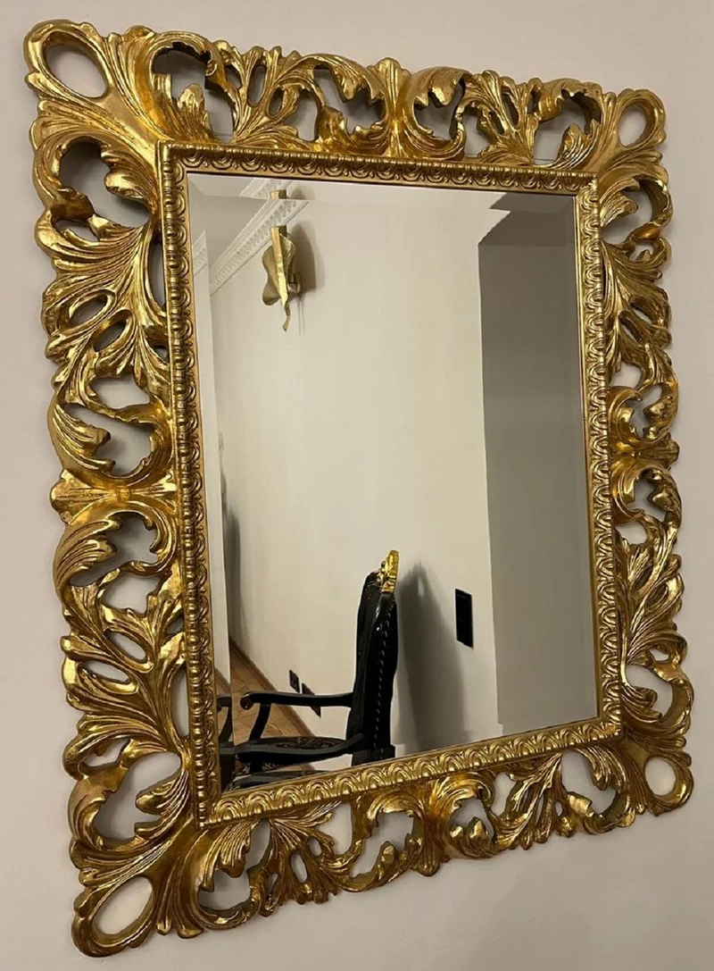 Casa Padrino Luxus Barock Spiegel Gold - Rechteckiger italienischer Barockstil Wandspiegel - Luxus Möbel im Barockstil - Barock Möbel - Luxus Qualität - Made in Italy
