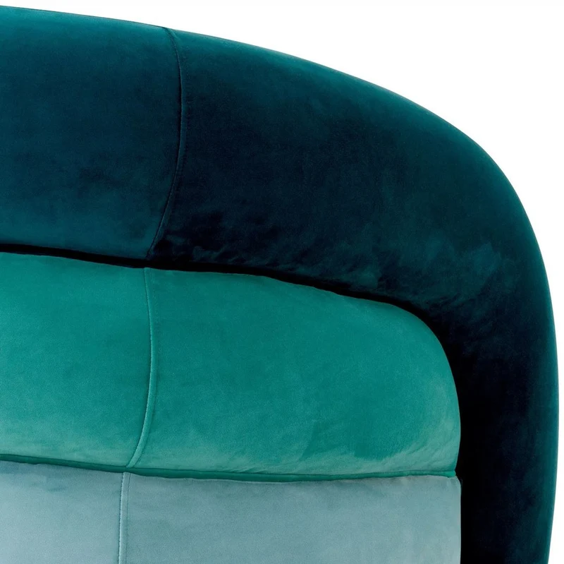 Casa Padrino Luxus Drehsessel Grün / Türkis / Blau / Schwarz 91 x 80 x H. 66 cm - Wohnzimmer Samt Sessel - Wohnzimmer Möbel - Luxus Möbel - Wohnzimmer Einrichtung - Luxus Einrichtung - Möbel Luxus