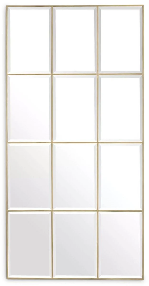 Casa Padrino Luxus Wandspiegel Vintage Messing 78,5 x H. 215,5 cm - Rechteckiger Wohnzimmer Spiegel - Schlafzimmer Spiegel - Garderoben Spiegel - Luxus Möbel - Möbel Luxus - Luxus Einrichtung