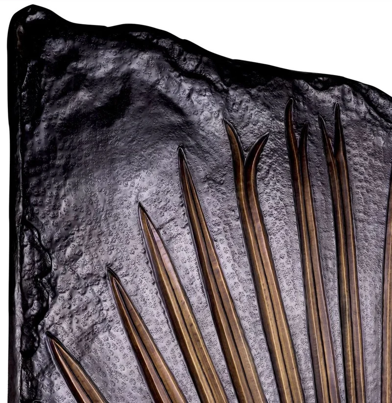 Casa Padrino Luxus Wanddeko Objekt Palmenblatt Bronze / Vintage Messing 122 x 5,5 x H. 170 cm - Wohnzimmer Deko - Hotel Deko - Deko Accessoires - Luxus Möbel - Luxus Qualität