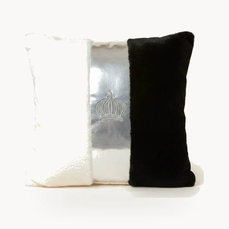 Harald Glööckler Luxus Deko Kissen Pompöös by Casa Padrino Weiß / Schwarz / Silber - Glööckler Kissen - Designer Zierkissen - Harald Glööckler Designer Deko Accessoires