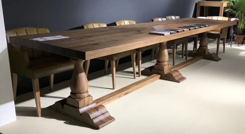 Casa Padrino Landhausstil Esstisch Braun - Verschiedene Größen - Rustikaler Massivholz Küchentisch - Rustikale Massivholz Esszimmer Möbel - Landhausstil Esszimmer Möbel