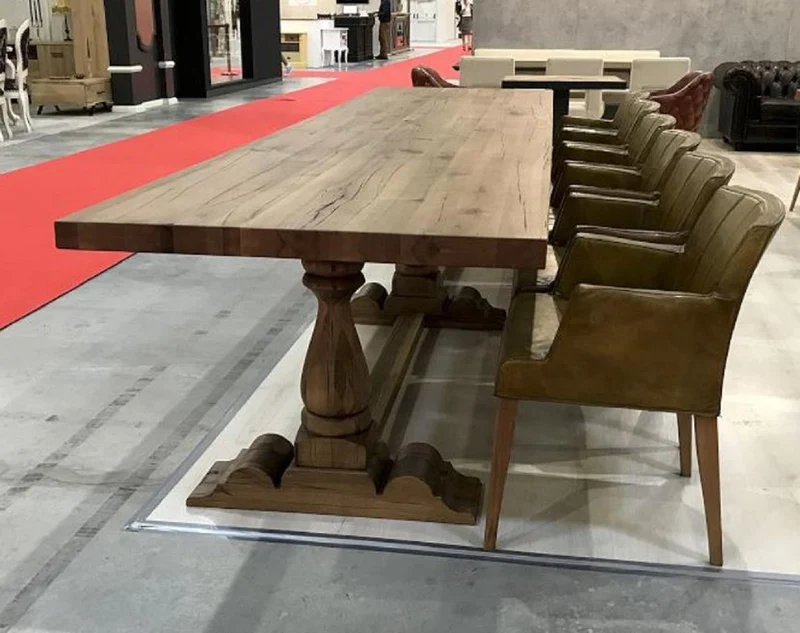 Casa Padrino Landhausstil Esstisch Braun - Verschiedene Größen - Rustikaler Massivholz Küchentisch - Rustikale Massivholz Esszimmer Möbel - Landhausstil Esszimmer Möbel