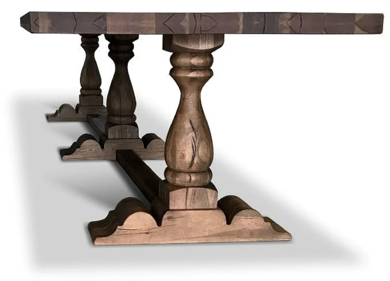 Casa Padrino Landhausstil Esstisch Braun - Verschiedene Größen - Rustikaler Massivholz Küchentisch - Rustikale Massivholz Esszimmer Möbel - Landhausstil Esszimmer Möbel