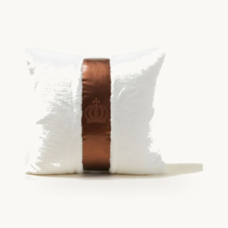 Harald Glööckler Luxus Deko Kissen Pompöös by Casa Padrino Weiß / Bronze - Glööckler Kissen - Designer Zierkissen - Harald Glööckler Designer Deko Accessoires