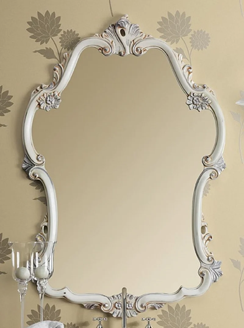 Casa Padrino Luxus Barock Spiegel Weiß / Silber - Prunkvoller italienischer Barockstil Wandspiegel - Barock Möbel - Luxus Möbel im Barockstil - Luxus Qualität - Made in Italy