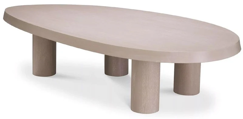 Casa Padrino Luxus Couchtisch Beige 149 x 78,5 x H. 35 cm - Massivholz Wohnzimmertisch - Wohnzimmer Möbel - Massivholz Möbel - Luxus Möbel - Luxus Einrichtung - Möbel Luxus - Luxus Qualität