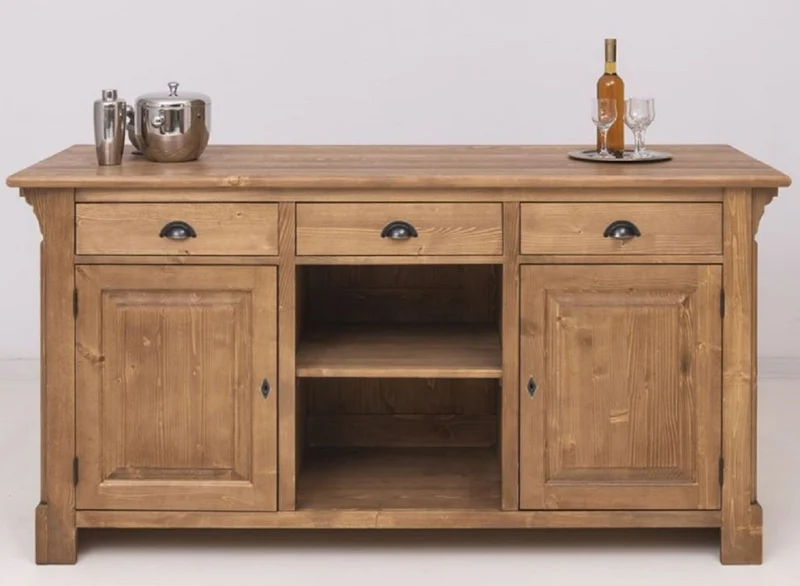 Casa Padrino Landhausstil Bar Theke Hellbraun 191 x 68 x H. 95 cm - Massivholz Thekentisch - Bartisch - Massivholz Bar Möbel im Landhausstil