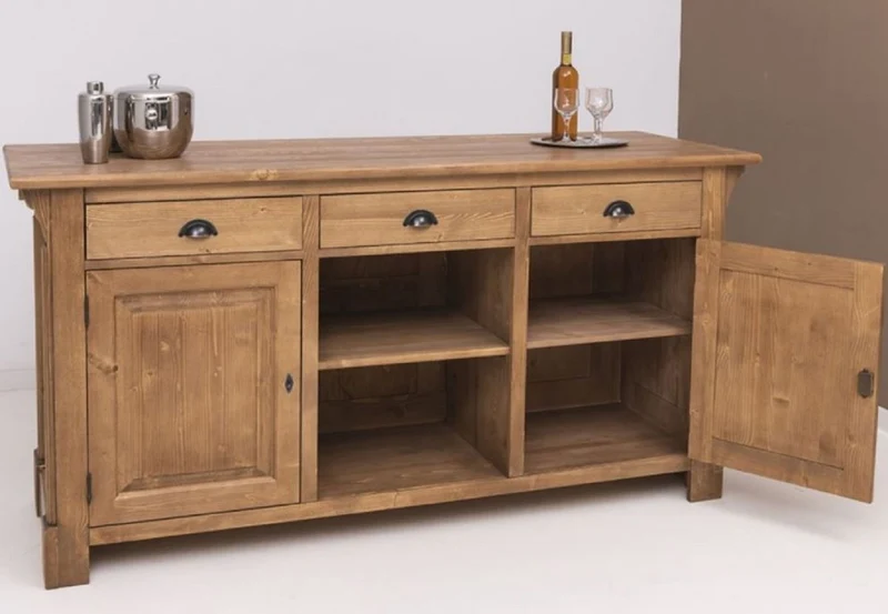 Casa Padrino Landhausstil Bar Theke Hellbraun 191 x 68 x H. 95 cm - Massivholz Thekentisch - Bartisch - Massivholz Bar Möbel im Landhausstil