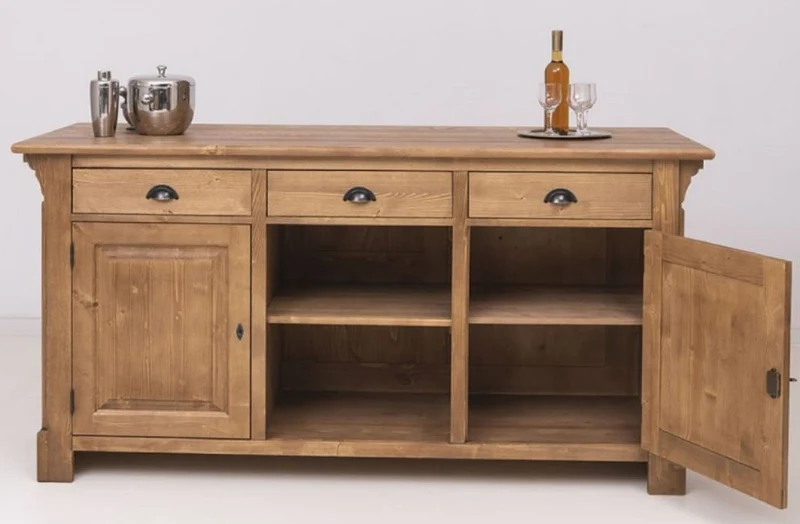 Casa Padrino Landhausstil Bar Theke Hellbraun 191 x 68 x H. 95 cm - Massivholz Thekentisch - Bartisch - Massivholz Bar Möbel im Landhausstil