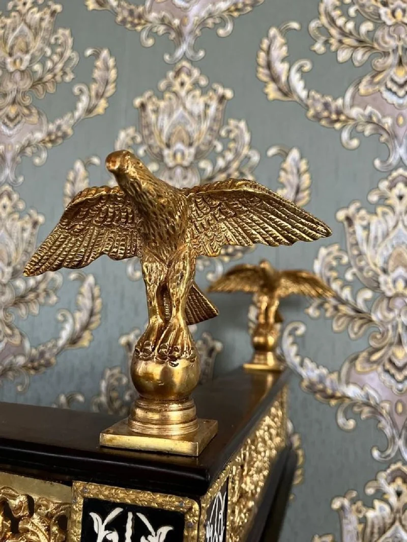 Casa Padrino Luxus Barock Sekretär Schwarz / Braun / Gold - Handgefertigter Antik Stil Massivholz Sekretär mit Türen und Schubladen - Barock Büromöbel - Barock Möbel - Edel & Prunkvoll
