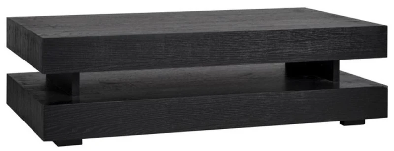 Casa Padrino Luxus Couchtisch Schwarz 150 x 80 x H. 43 cm - Rechteckiger Massivholz Wohnzimmertisch - Wohnzimmer Möbel - Luxus Möbel - Luxus Einrichtung