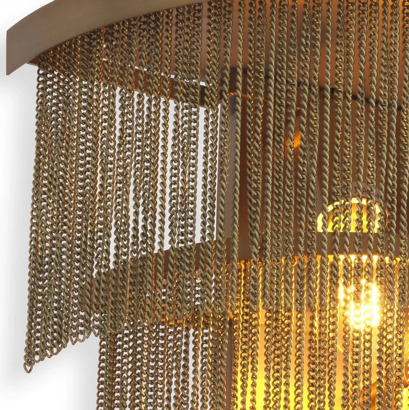 Casa Padrino Luxus Wandleuchte Antik Messing 33 x 16 x H. 32,5 cm - Halbrunde Edelstahl Wandlampe - Luxus Wohnzimmer Wandleuchten - Luxus Qualität