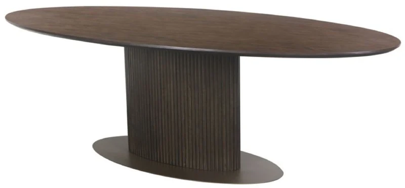Casa Padrino Luxus Esstisch Dunkelbraun 235 x 110 x H. 75 cm - Ovaler Küchentisch - Esszimmer Möbel - Küchen Möbel - Luxus Möbel - Luxus Einrichtung - Esszimmer Einrichtung - Möbel Luxus