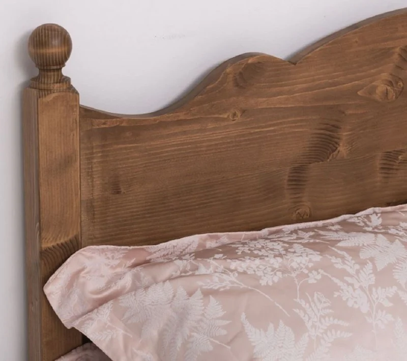 Casa Padrino Landhausstil Massivholz Schlafzimmer Set Braun - 1 Landhausstil Doppelbett & 2 Landhausstil Nachttische - Massivholz Schlafzimmer Möbel - Schlafzimmer Möbel im Landhausstil