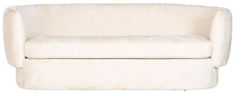 Casa Padrino Luxus Sofa Weiß 210 x 85 x H. 73 cm - Wohnzimmer Sofa - Wohnzimmer Möbel - Luxus Möbel - Wohnzimmer Einrichtung - Luxus Einrichtung - Luxus Qualität