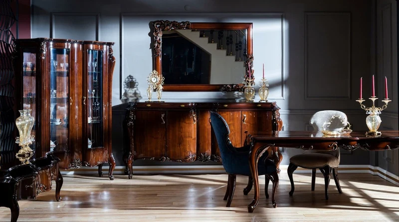 Casa Padrino Luxus Barock Esszimmerstuhl 8er Set Grau / Dunkelbraun - Prunkvolle Esszimmerstühle im Barockstil - Barock Esszimmer Möbel - Luxus Esszimmer Möbel im Barockstil - Edel & Prunkvoll