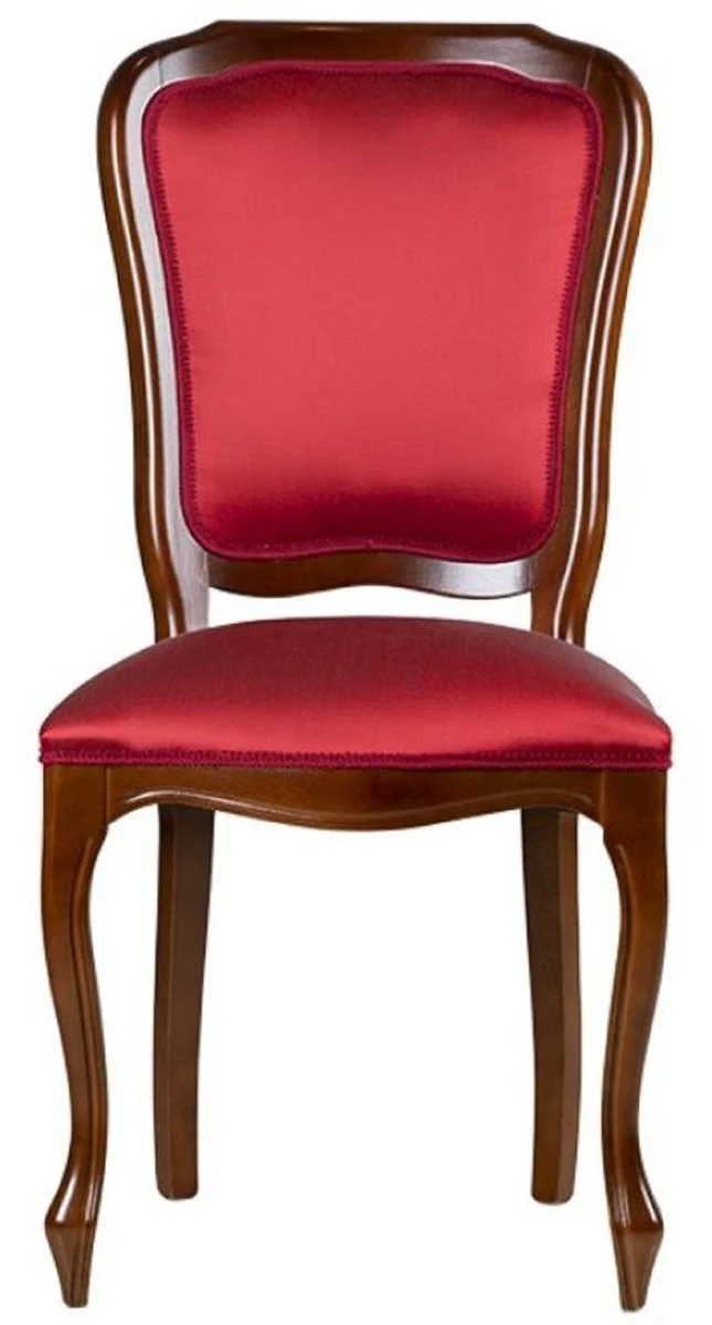Casa Padrino Luxus Jugendstil Esszimmerstuhl 6er Set Bordeauxrot / Braun 49 x 57 x H. 99 cm - Elegante Küchenstühle - Jugendstil Esszimmer Möbel - Jugendstil Esszimmer Einrichtung