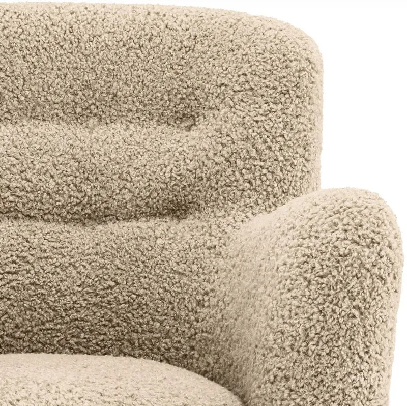 Casa Padrino Luxus Sessel Sandfarben / Schwarz 87 x 86 x H. 80 cm - Wohnzimmer Sessel - Hotel Sessel - Wohnzimmer Möbel - Luxus Möbel - Wohnzimmer Einrichtung - Luxus Einrichtung - Möbel Luxus