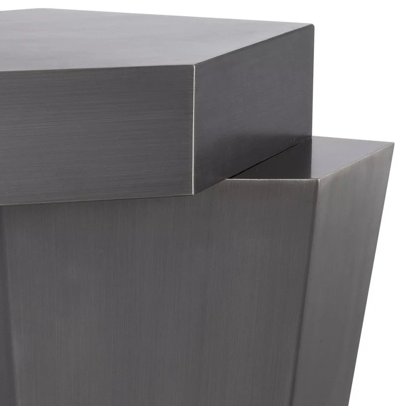 Casa Padrino Designer Couchtisch Grau 82 x 52 x H. 45 cm - Wohnzimmertisch mit gebürsteter Oberfläche - Wohnzimmer Möbel - Luxus Qualität
