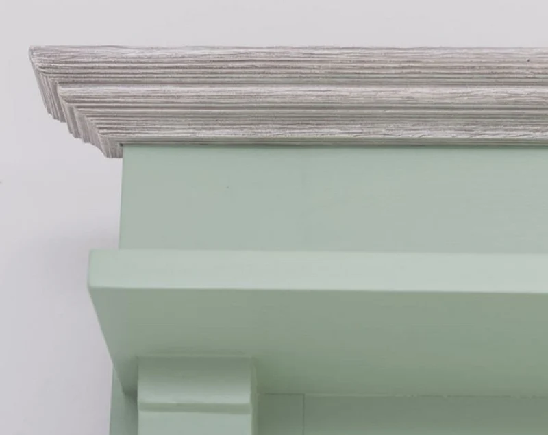 Casa Padrino Landhausstil Garderobe Mintgrün / Grau 180 x 41 x H. 210 cm - Massivholz Garderobenschrank mit Spiegel - Massivholz Garderobenmöbel - Landhausstil Garderobenmöbel