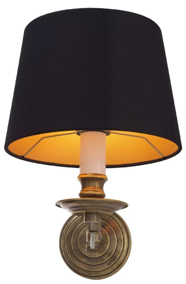 Casa Padrino Luxus Wandleuchte mit Schwenkarm Vintage Messingfarben / Schwarz 22 x 21,5 x H. 27,5 cm - Hotel & Restaurant Leuchte