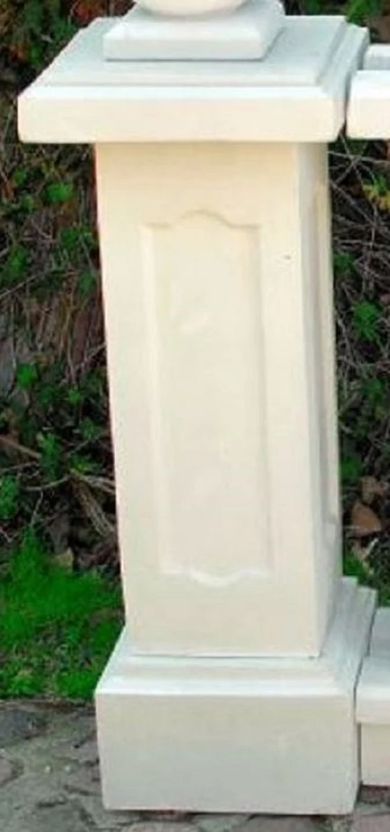 Casa Padrino Barock Garten Deko Säule Weiß 33 x 33 x H. 82 cm - Antik Stil Stein Säule - Prunkvolle Gartensäule - Barock Garten & Terrassen Deko Accessoires - Gartendeko im Barockstil