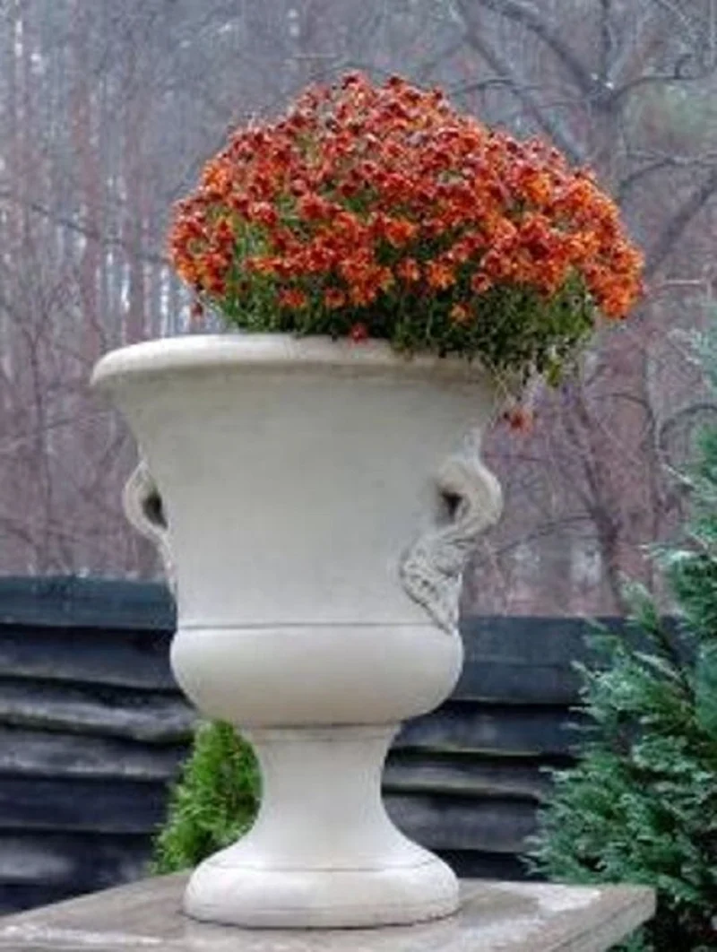 Casa Padrino Barock Garten Deko Blumentopf Grau Ø 54 x H. 77 cm - Prunkvoller Pflanzentopf im Barockstil - Barock Garten & Terrassen Deko Accessoires