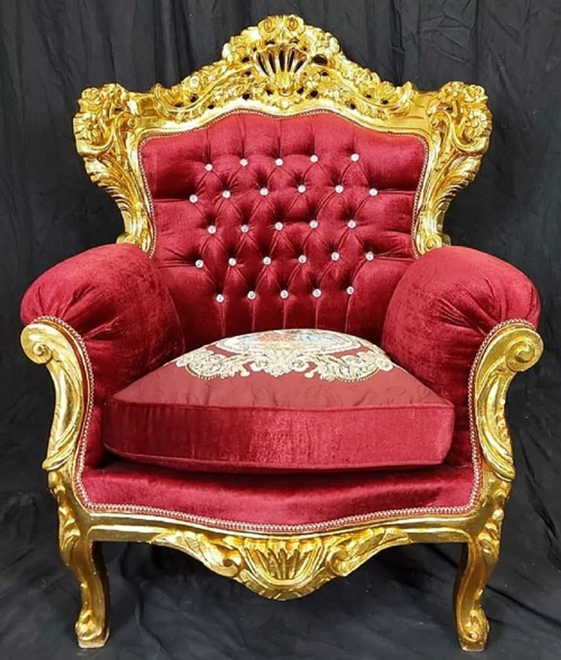 Casa Padrino Barock Wohnzimmer Set Bordeauxrot / Mehrfarbig / Gold - 1 Barock Sofa & 2 Barock Sessel - Wohnzimmer Möbel im Barockstil - Barock Möbel - Barock Wohnzimmer Einrichtung