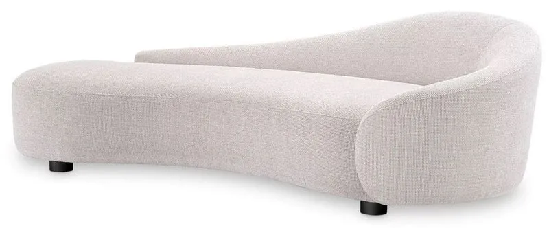 Casa Padrino Luxus Sofa Weiß / Schwarz 230 x 113 x H. 70 cm - Gebogenes Wohnzimmer Sofa - Wohnzimmer Möbel - Wohnzimmer Einrichtung - Luxus Möbel - Luxus Einrichtung - Möbel Luxus
