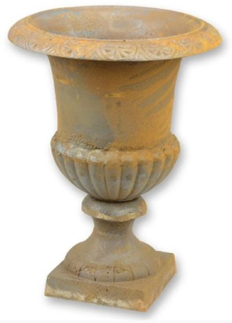 Casa Padrino Barock Garten Deko Blumentopf Rost H. 43 cm - Prunkvoller Pflanzentopf im Barockstil - Barock Garten & Terrassen Deko Accessoires