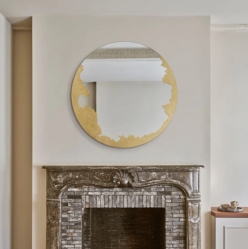 Casa Padrino Luxus Wandspiegel Gold Ø 100 cm - Runder Wohnzimmer Spiegel - Schlafzimmer Spiegel - Garderoben Spiegel - Luxus Möbel - Luxus Interior - Luxus Qualität