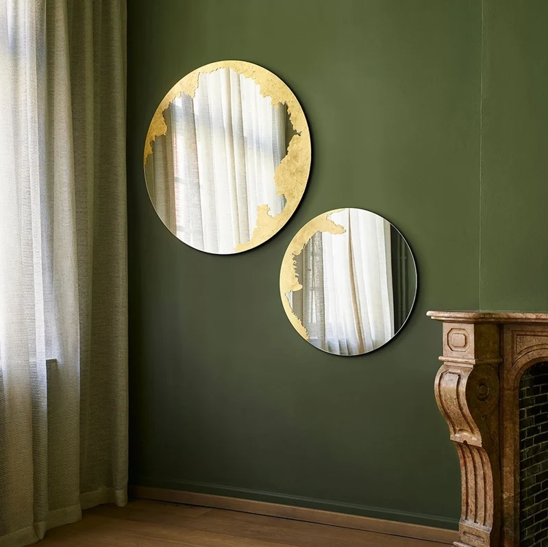 Casa Padrino Luxus Wandspiegel Gold Ø 100 cm - Runder Wohnzimmer Spiegel - Schlafzimmer Spiegel - Garderoben Spiegel - Luxus Möbel - Luxus Interior - Luxus Qualität