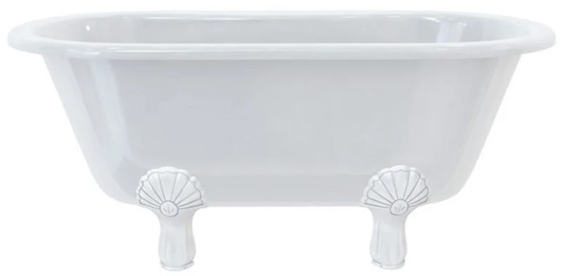 Casa Padrino Luxus Jugendstil Badewanne Weiß / Weiß 150 x 75 x H. 63,5 cm - Freistehende Retro Acryl Badewanne - Retro Badezimmer Möbel