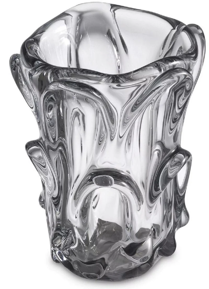 Casa Padrino Luxus Glas Vase Ø 20 x H. 31 cm - Moderne Deko Blumenvase - Deko Accessoires - Luxus Kollektion
