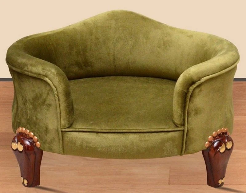 Casa Padrino Barock Hundebett Royal Grün / Braun / Gold - Barock Hundemöbel - Barock Tiermöbel - Prunkvolle Tiermöbel im Barockstil