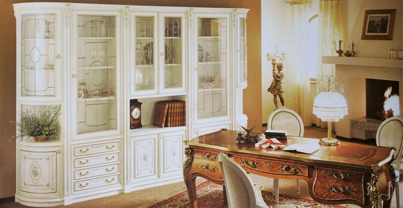 Casa Padrino Luxus Barock Schrank Weiß / Mehrfarbig / Gold - Wohnzimmerschrank im Barockstil - Barock Wohnzimmer Möbel - Luxus Qualität - Made in Italy