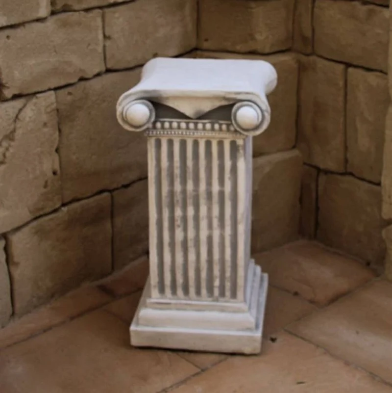 Casa Padrino Barock Säule Grau 37 x 38 x H. 71 cm - Prunkvolle Gartensäule im Barockstil - Gartendeko Stein Säule - Barock Garten & Terrassen Deko Accessoires