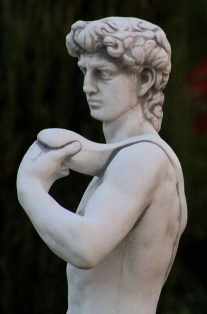 Casa Padrino Jugendstil Garten Deko Skulptur Grau 33 x 32 x H. 120 cm - Elegante Garten Deko Stein Figur - Barock & Jugendstil Garten Deko Accessoires