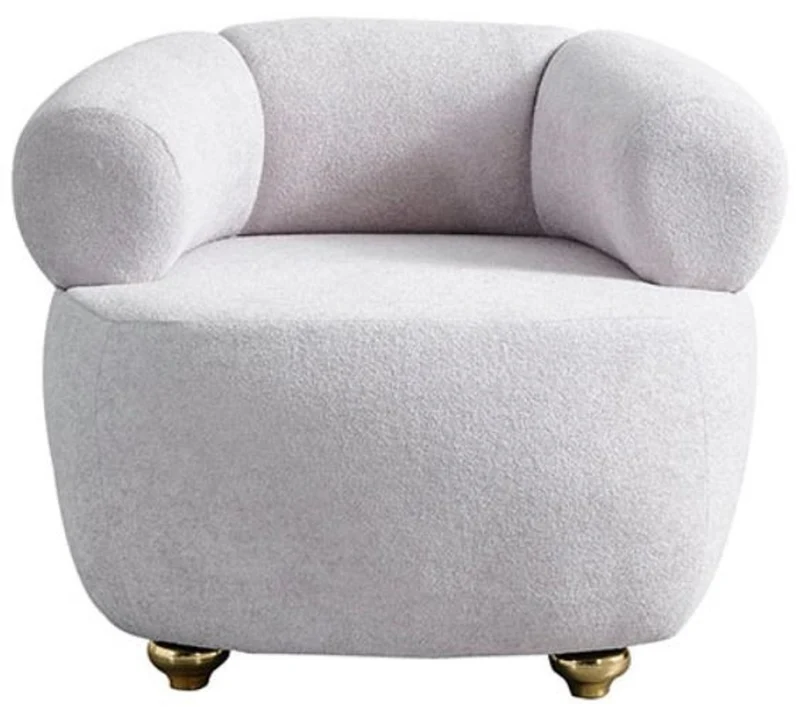Casa Padrino Luxus Sessel Grau / Gold - Moderner Wohnzimmer Sessel - Moderne Wohnzimmer Möbel - Luxus Kollektion