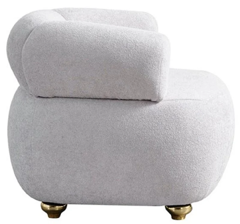 Casa Padrino Luxus Sessel Grau / Gold - Moderner Wohnzimmer Sessel - Moderne Wohnzimmer Möbel - Luxus Kollektion