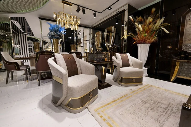 Casa Padrino Luxus Sessel Grau / Braun / Gold - Edler Wohnzimmer & Hotel Sessel - Wohnzimmer & Hotel Möbel - Luxus Qualität