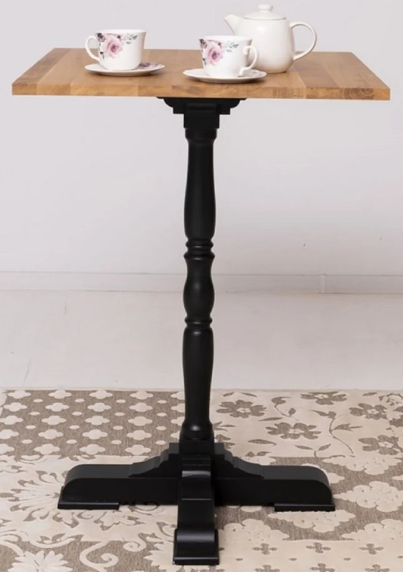Casa Padrino Landhausstil Stehtisch Braun / Schwarz 80 x 80 x H. 110 cm - Massivholz Bartisch im Landhausstil - Landhausstil Massivholz Bar & Bistro Möbel