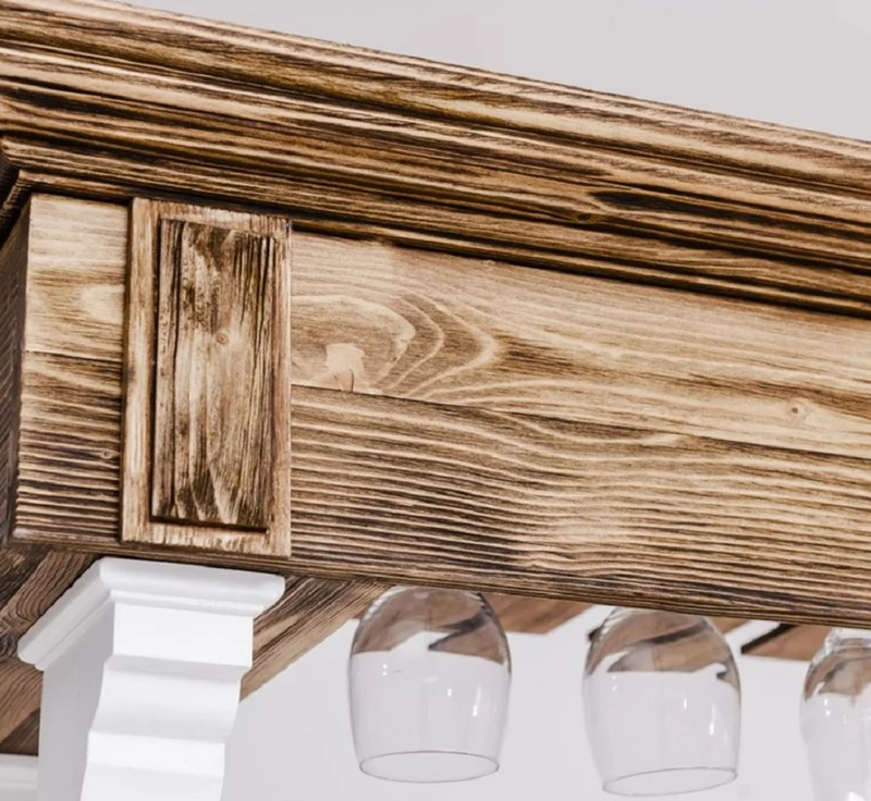 Casa Padrino Landhausstil Bar Theke Weiß / Braun 150 x 56 x H. 210 cm - Massivholz Thekentisch - Massivholz Bar Möbel im Landhausstil