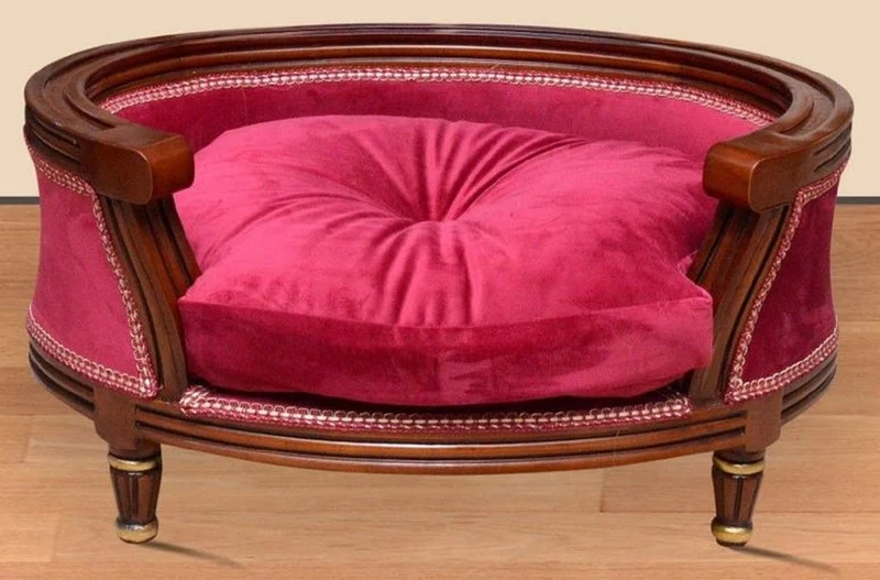 Casa Padrino Barock Hundebett Royal Boardeauxrot / Braun / Gold - Barock Hundemöbel - Barock Tiermöbel - Möbel im Barockstil